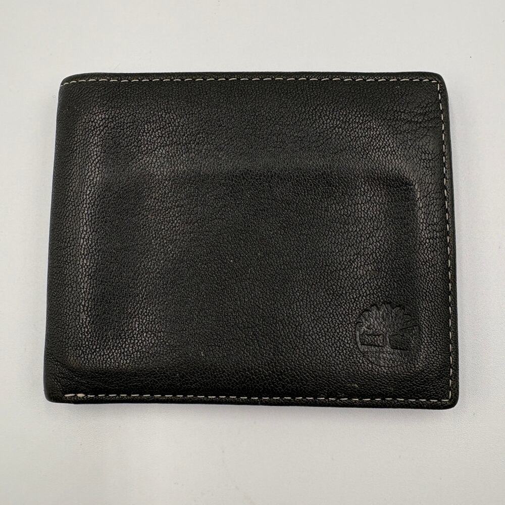 Timberland Men's Bi-fold Brown Leather Wallet Clean 2 Clear Windows